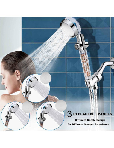 Cabezal de Ducha Filtrado Besititli Alta Presión 150 cm Azul