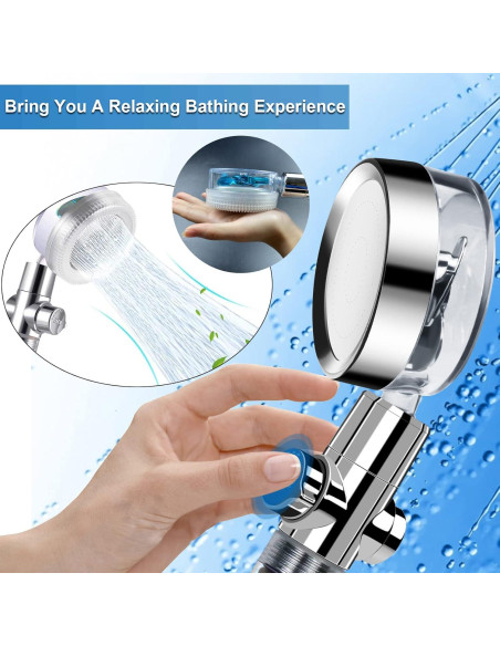 Cabezal de Ducha Filtrado Besititli Alta Presión 150 cm Azul