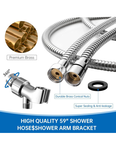 Cabezal de Ducha Filtrado Besititli Alta Presión 150 cm Azul