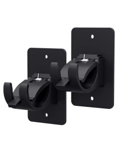 Soportes de Barra de Cortina Autoadhesivos AMZONHOME 2 Pcs Negro