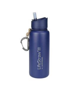 Botella de Filtración de Agua LifeStraw Go 710ml Acero Inoxidable Azul