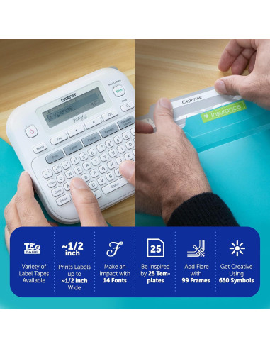 Etiquetadora Brother P-Touch PT-D220 para Hogar y Oficina 12mm