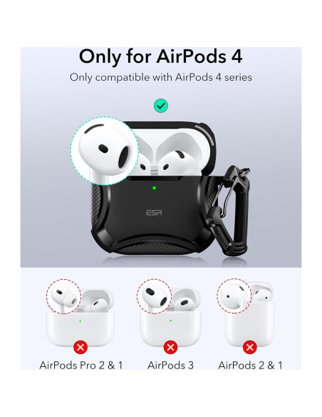 Funda ESR para AirPods 4ta Generación 2024, Protección MagSafe, Negro