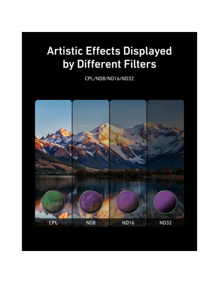 Juego de Filtros TELESIN CPL ND8 ND16 ND32 para DJI Action 3 4 5
