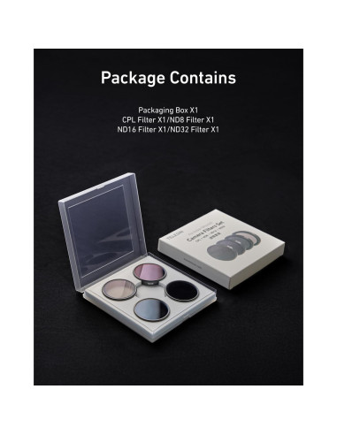 Juego de Filtros TELESIN CPL ND8 ND16 ND32 para DJI Action 3 4 5