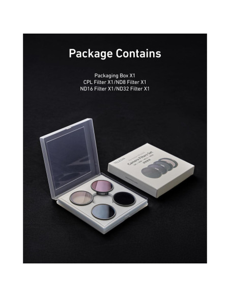 Juego de Filtros TELESIN CPL ND8 ND16 ND32 para DJI Action 3 4 5