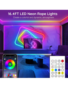 Tira de Luces LED Neón RGB 5m NUERPO Impermeable IP65 2