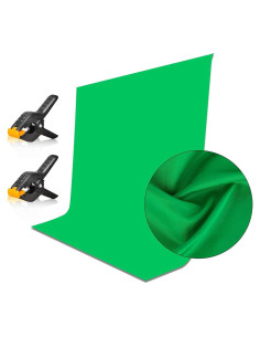 Pantalla de Fondo Verde EMART 1.52x2.13m Chroma Key con Abrazaderas
