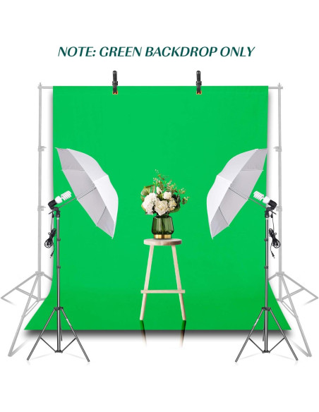 Pantalla de Fondo Verde EMART 1.52x2.13m Chroma Key con Abrazaderas Pantalla de Fondo Verde EMART 1.52x2.13m Chroma Key con Abrazaderas