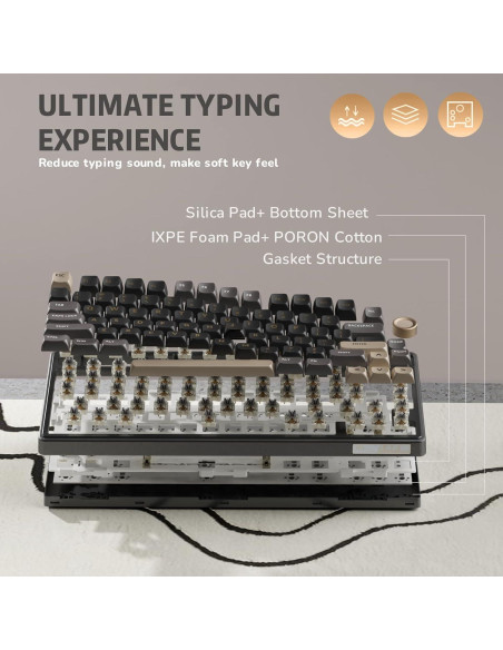 Teclado Mecánico Gaming RK Royal Kludge R75 Negro 75% Teclado Mecánico Gaming RK Royal Kludge R75 Negro 75%