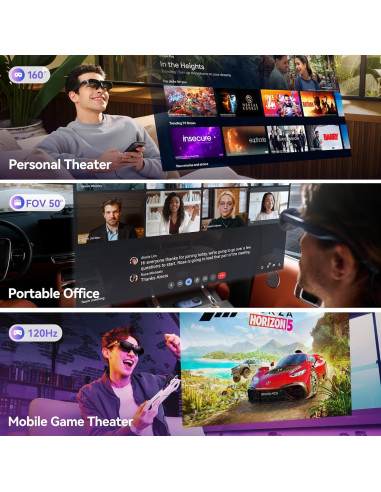 Gafas AR Rokid Max - Pantalla Micro-OLED 160" (406.4 cm) HDCP