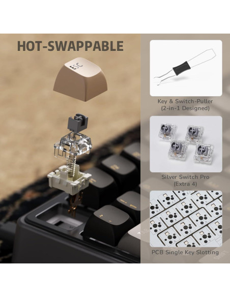 Teclado Mecánico Gaming RK Royal Kludge R75 Negro 75% Teclado Mecánico Gaming RK Royal Kludge R75 Negro 75%