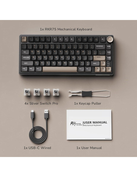 Teclado Mecánico Gaming RK Royal Kludge R75 Negro 75% Teclado Mecánico Gaming RK Royal Kludge R75 Negro 75%