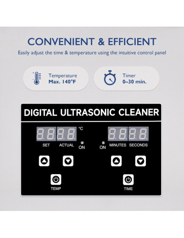 Máquina de Limpieza Ultrasónica CREWORKS 1.8L 60W Acero Inoxidable