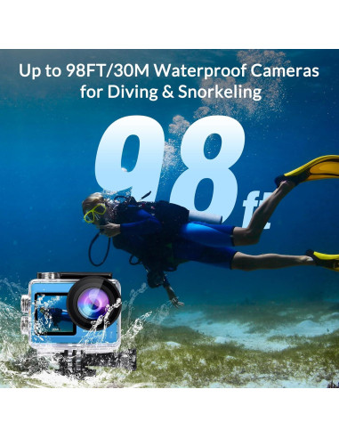 Cámara de acción Icefox 4K 60FPS 20MP Submarina EIS Azul