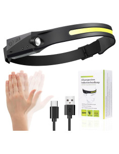 Linterna Frontal LED Ginlpd Recargable 1200 Lúmenes 5 Modos