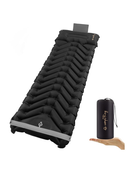 Colchoneta de dormir autoinflable Camporing Parent 10 cm negra