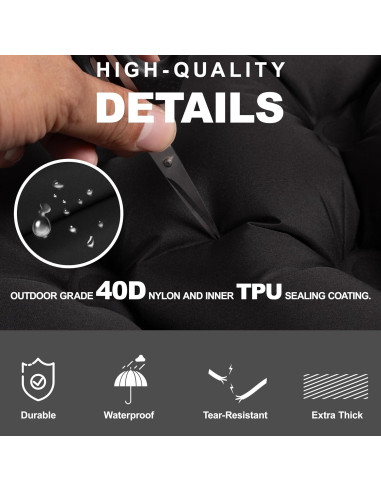 Colchoneta de dormir autoinflable Camporing Parent 10 cm negra