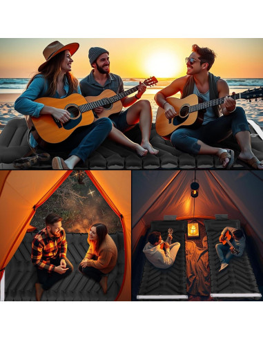 Colchoneta de dormir autoinflable Camporing Parent 10 cm negra