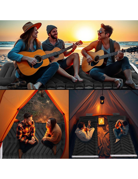 Colchoneta de dormir autoinflable Camporing Parent 10 cm negra