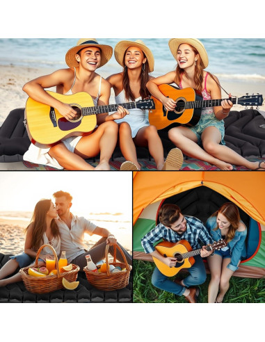 Colchoneta de dormir autoinflable Camporing Parent 10 cm negra