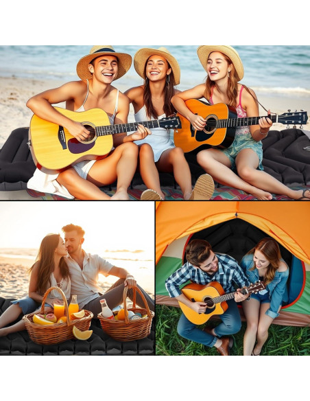 Colchoneta de dormir autoinflable Camporing Parent 10 cm negra