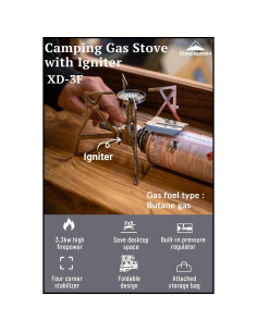 Estufa de Camping Butano CAMPINGMOON XD-3 Plegable 0.18kg 2