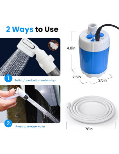 Ducha Portátil Eléctrica Ann Katy para Camping y Viajes 2