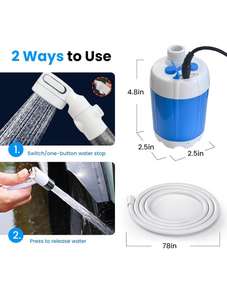Ducha Portátil Eléctrica Ann Katy para Camping y Viajes