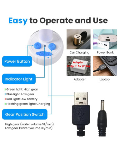 Ducha Portátil Eléctrica Ann Katy para Camping y Viajes