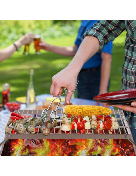 Parrilla de Campamento Plegable REDCAMP 34.5x22.9 cm Acero Inoxidable