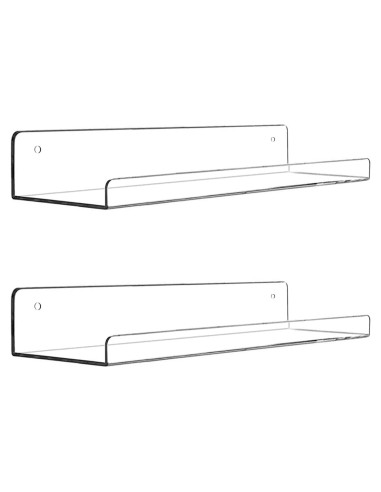 Estante Flotante de Acrílico Cerpourt 2 Piezas 38.1x9.8cm