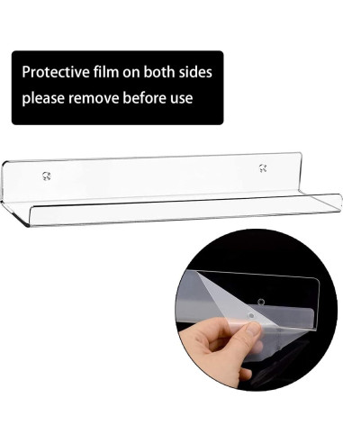 Estante Flotante de Acrílico Cerpourt 2 Piezas 38.1x9.8cm