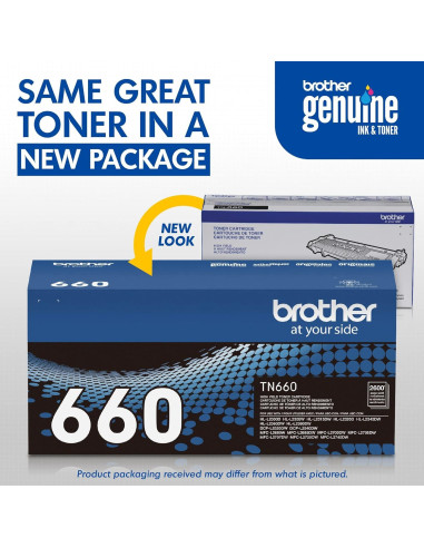 Cartucho de Tóner Brother TN660 Negro Alta Capacidad 2600 Páginas