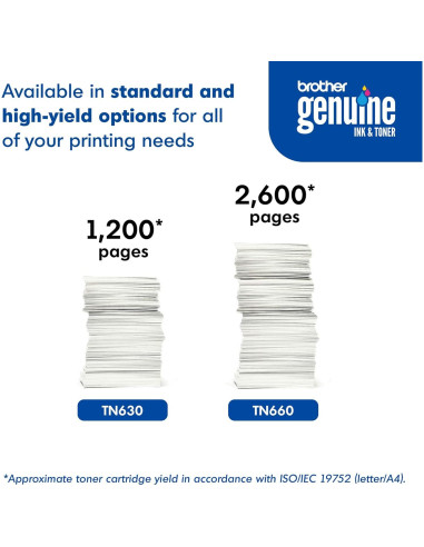 Cartucho de Tóner Brother TN660 Negro Alta Capacidad 2600 Páginas