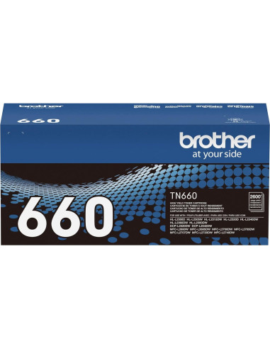 Cartucho de Tóner Brother TN660 Negro Alta Capacidad 2600 Páginas