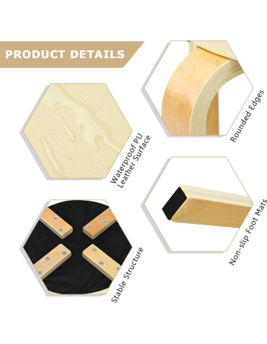 Taburetes de Madera Apilables LDAILY Beige, 4 Piezas 47 cm