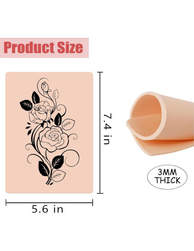 Piel de Tatuaje Sintética SOTICA 8pcs 3mm 15.24x20.32cm