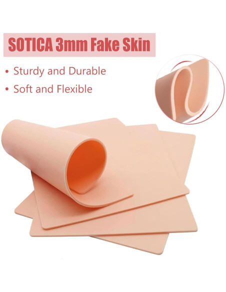 Piel de Tatuaje Sintética SOTICA 8pcs 3mm 15.24x20.32cm Piel de Tatuaje Sintética SOTICA 8pcs 3mm 15.24x20.32cm