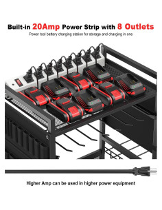 Carro Organizador de Herramientas JUNNUJ con Estación de Carga 20A 2