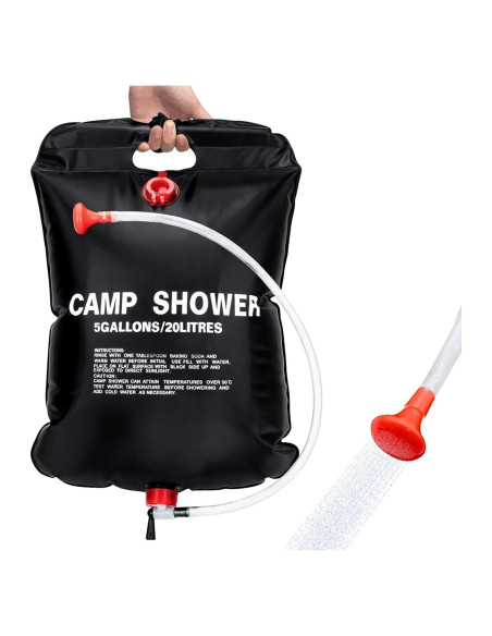 2 Bolsas de Ducha Solar Ailker 20L con Manguera y Cabezal