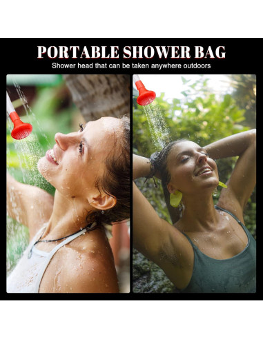 2 Bolsas de Ducha Solar Ailker 20L con Manguera y Cabezal