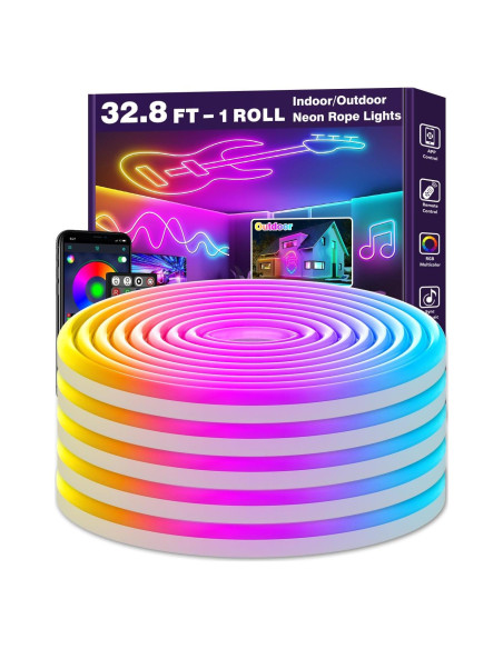 Luces de Cuerda LED Neón 10m LETIANPAI RGB Impermeables