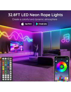 Luces de Cuerda LED Neón 10m LETIANPAI RGB Impermeables 2