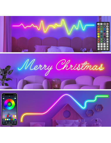 Luces de Cuerda LED Neón 10m LETIANPAI RGB Impermeables