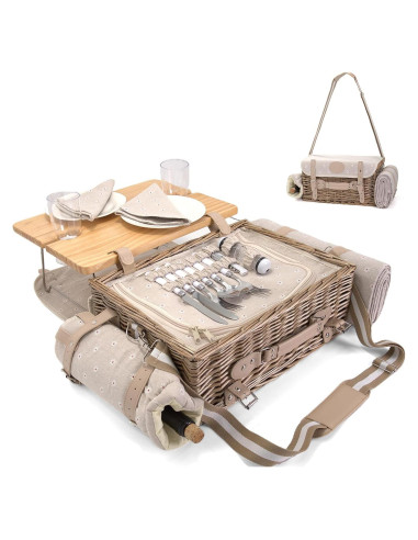 Juego de picnic SatisInside para 2 con manta y mesa 20 piezas