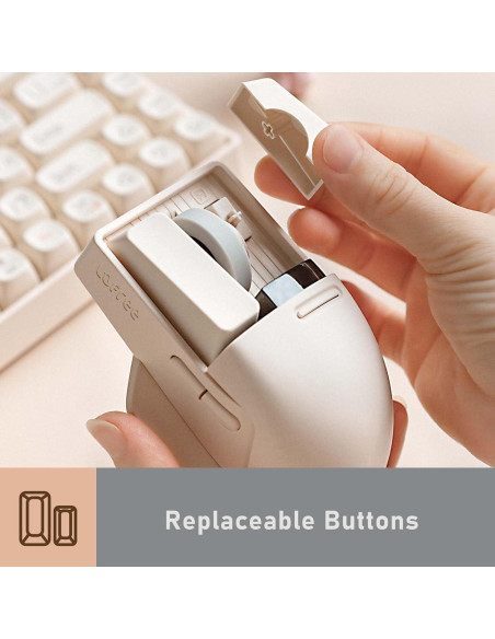 Mouse Inalámbrico LOFREE Touch PBT Gris Retro 4000 DPI