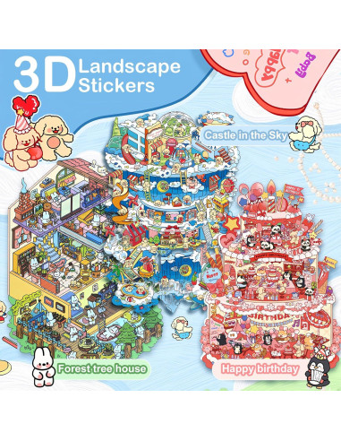 Stickers 3D DIY Casa BEAUTIFABLE - Alivio Estrés Adultos (3 Pcs)