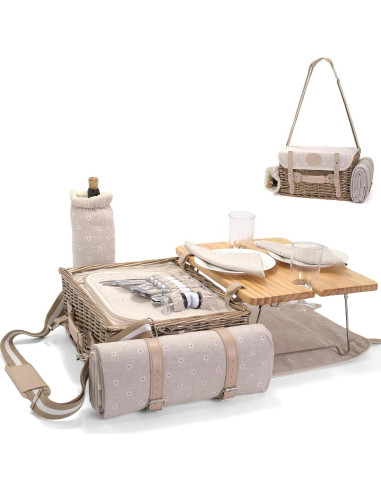 Juego de picnic SatisInside para 2 con manta y mesa 20 piezas