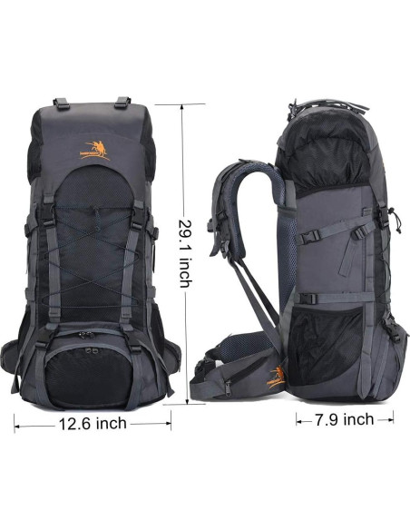 Mochila de Senderismo Bseash 60L Impermeable con Funda